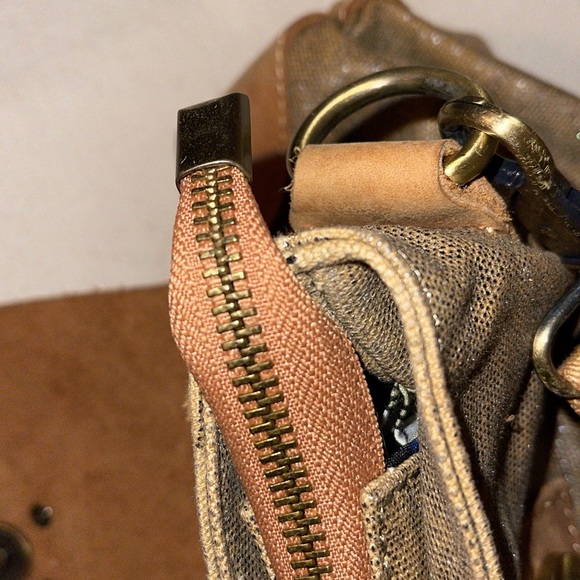 Jesslyn Blake leather satchel canvas and leather metallic color canvas - Picture 8 of 9